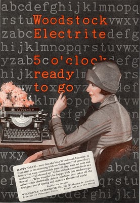 Woodstock Electrite typewriter ad, 1926