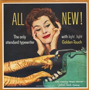Underwood Golden Touch typewriter advert