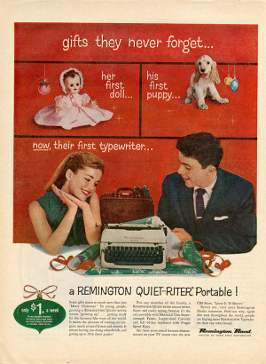 Remington Quiet-Riter 1956 Xmas ad