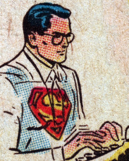 Superman at Typewriter (colour)