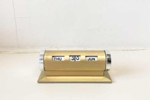 Park Sherman mid-C Perpetual Calendar Gold Tone Metal & Brass